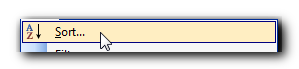 Data menu, Sort Command- Super easy subtotals in a Microsoft Excel database