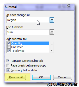 Subtotals dialog - Super easy subtotals in a Microsoft Excel database