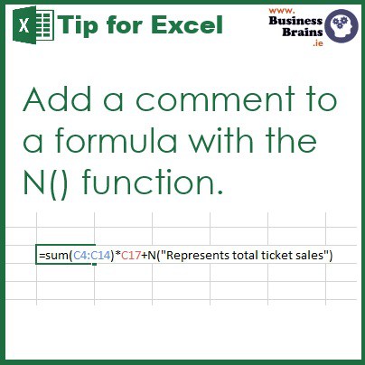 Tip: Add a comment to an Excel formula with the N() function